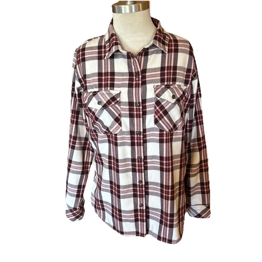 Sanctuary Plaid Lightweight Flannel Shirt Button Up Sz Small Cozy Cabincore Fall
